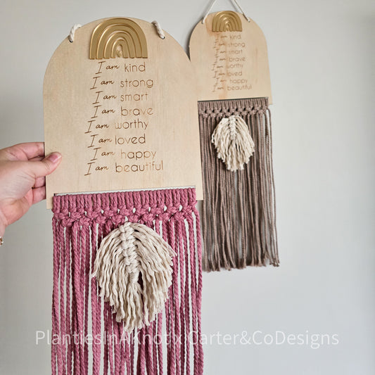 Rainbow Affirmation Wall Hanging