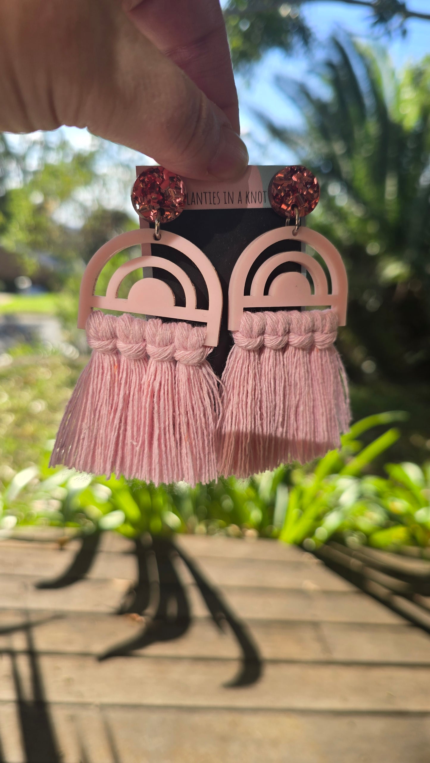 SALE Earrings - Rainbow Light Pink