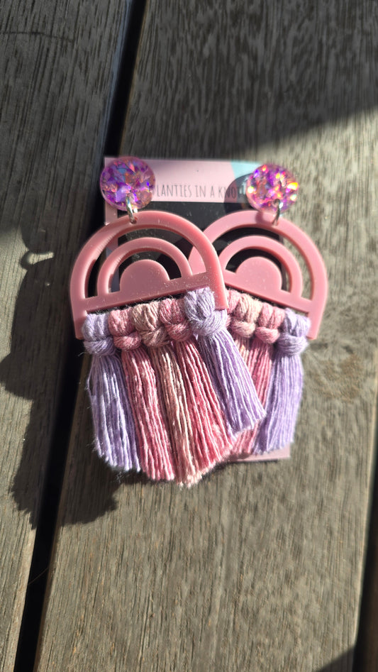 Earrings - Rainbow Dusty Rose 3