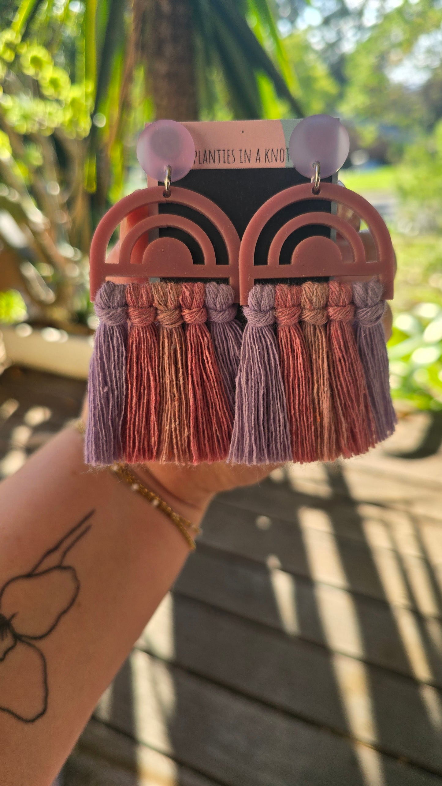 Earrings - Rainbow Dusty Rose 4