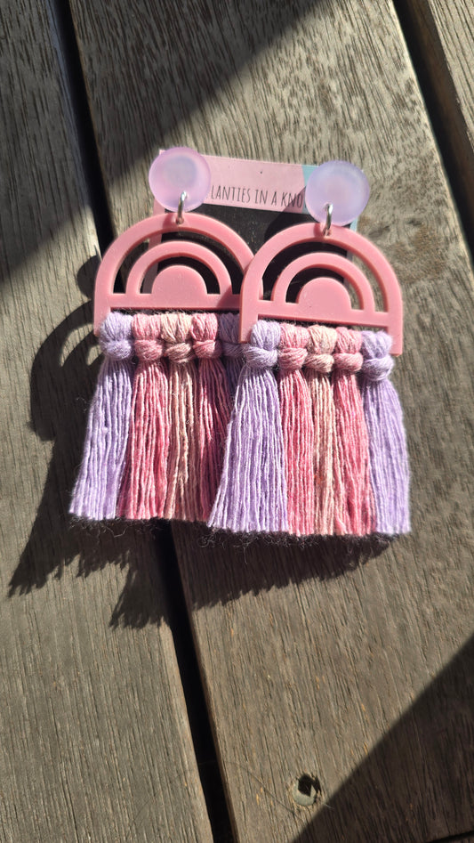Earrings - Rainbow Dusty Rose 4