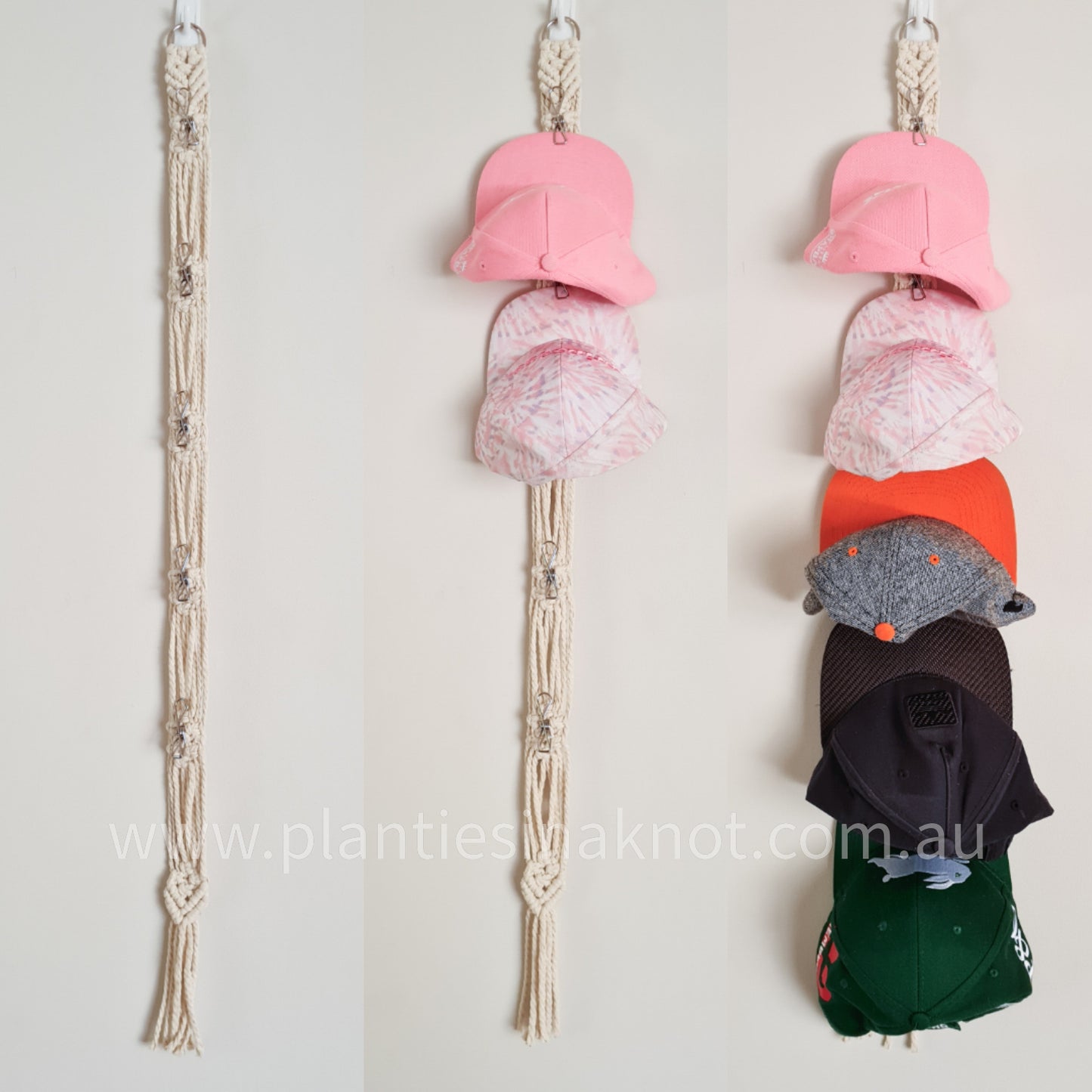 Macrame Cap Hanger - Clips
