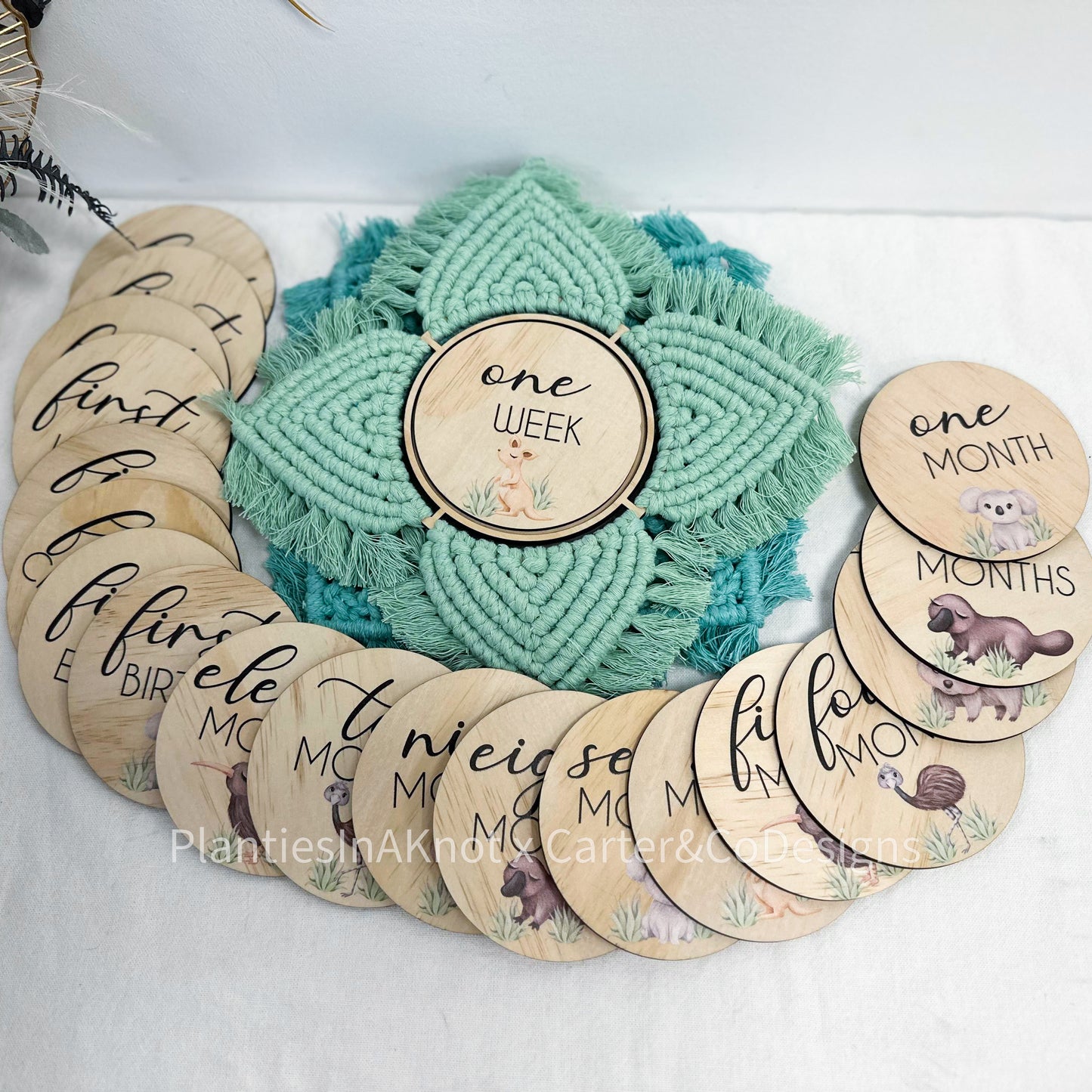 Custom Macrame Daisy Milestone Sets