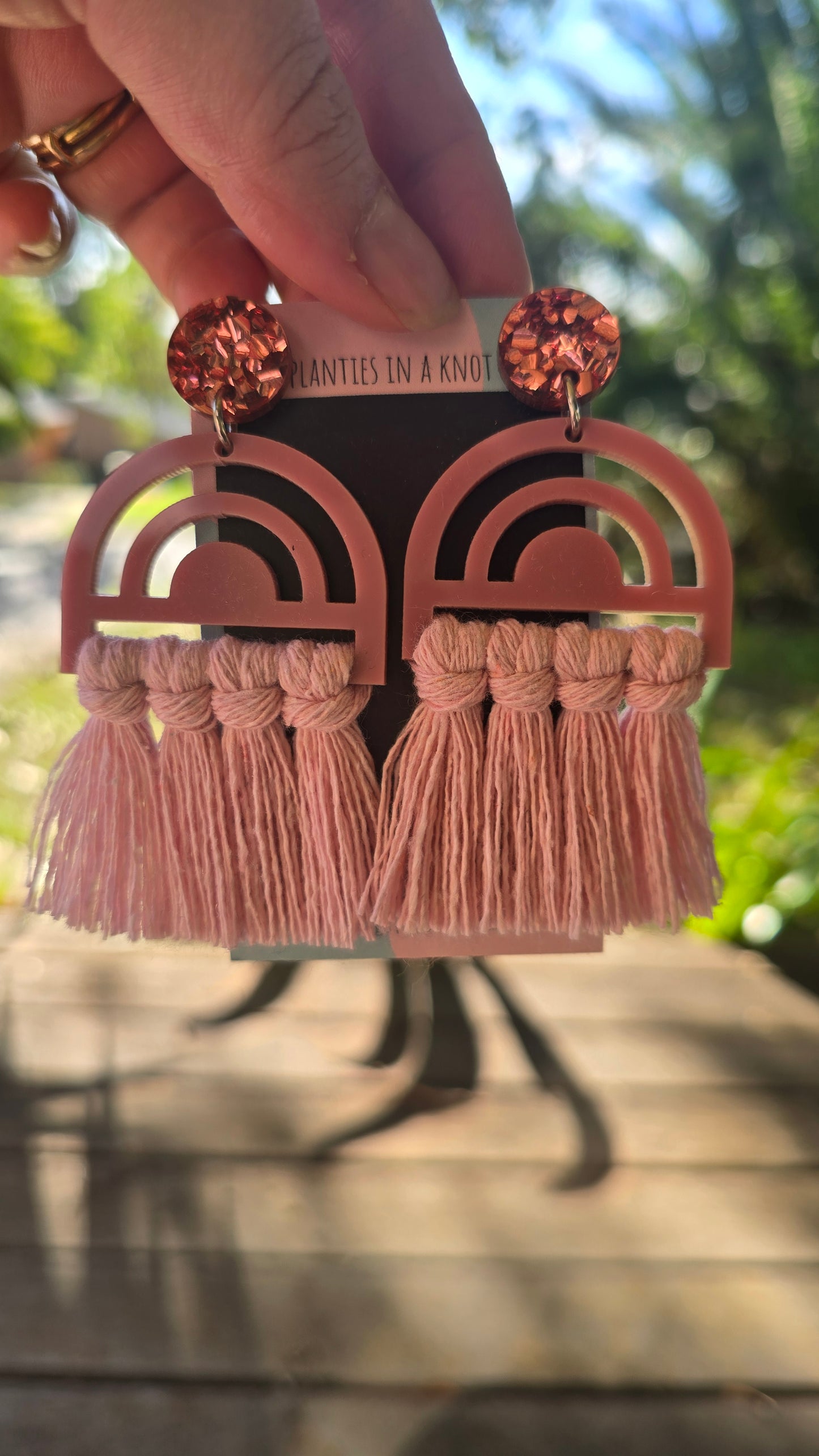 Earrings - Rainbow Dusty Rose 1