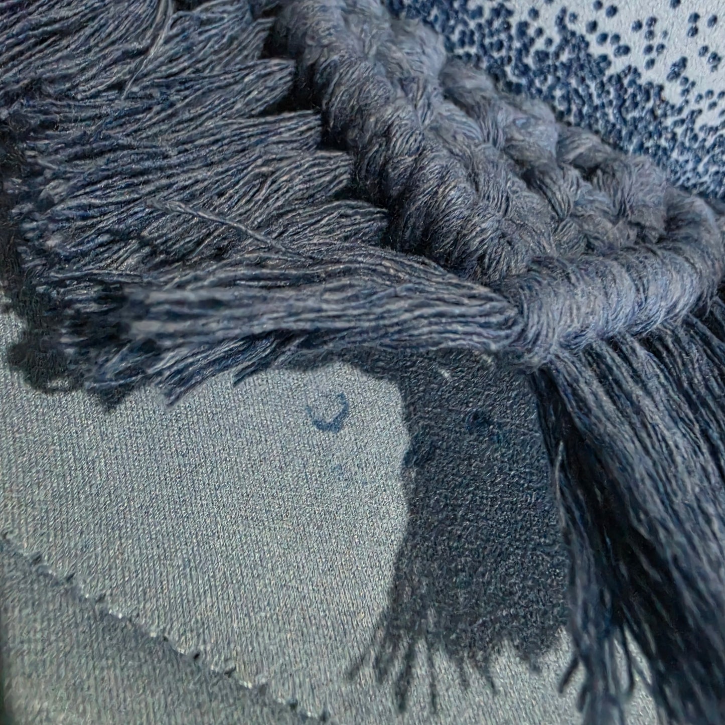 *NEW 024 Blue - Sunflower Macrame Bee (minor imperfection)