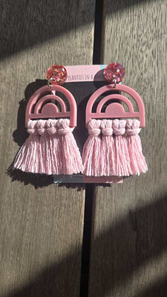 Earrings - Rainbow Dusty Rose 1