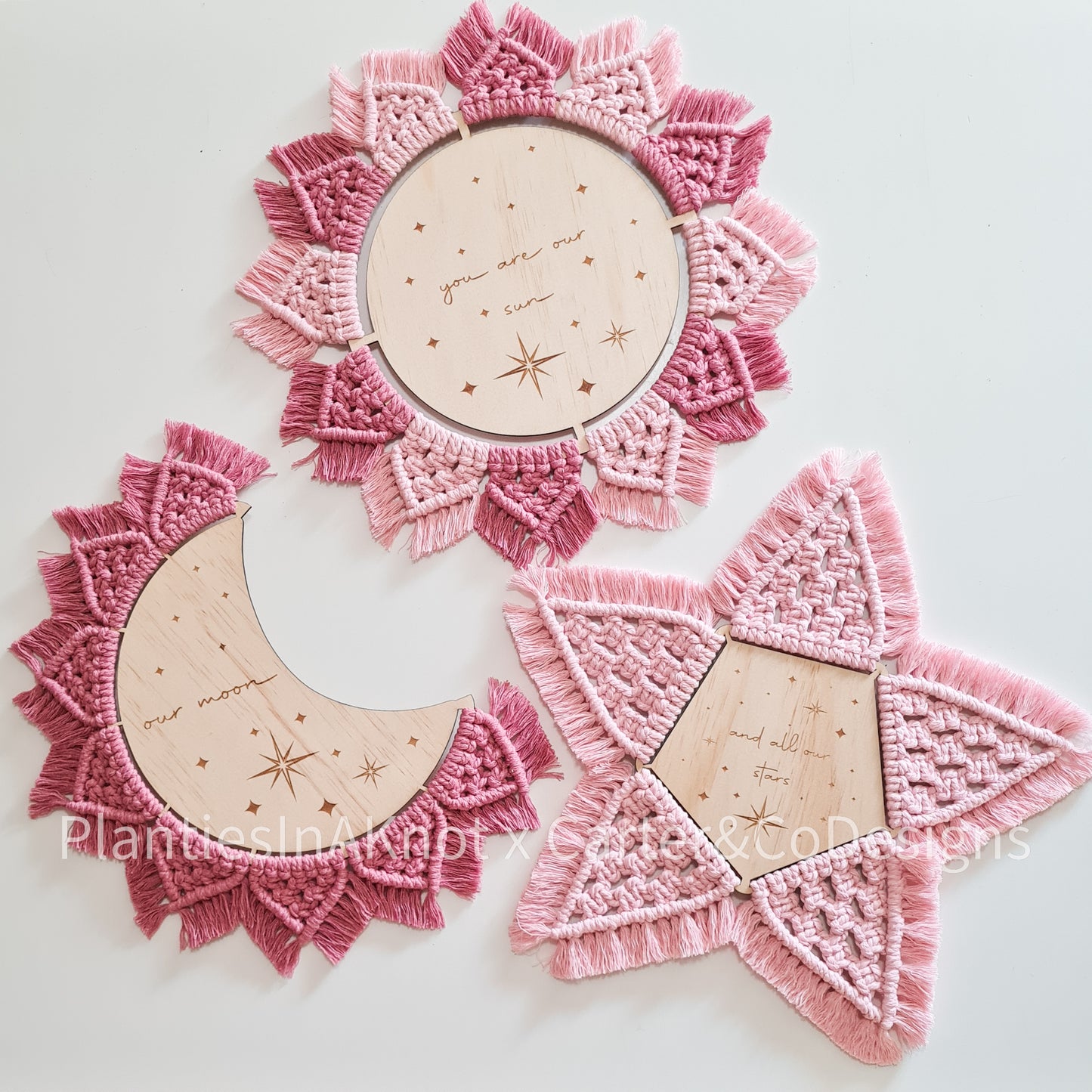 Sun, Moon, Star Set - timber
