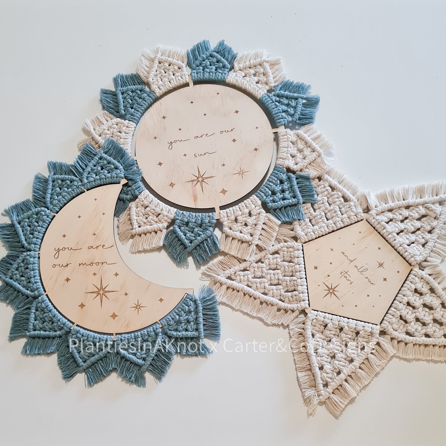 Sun, Moon, Star Set - timber