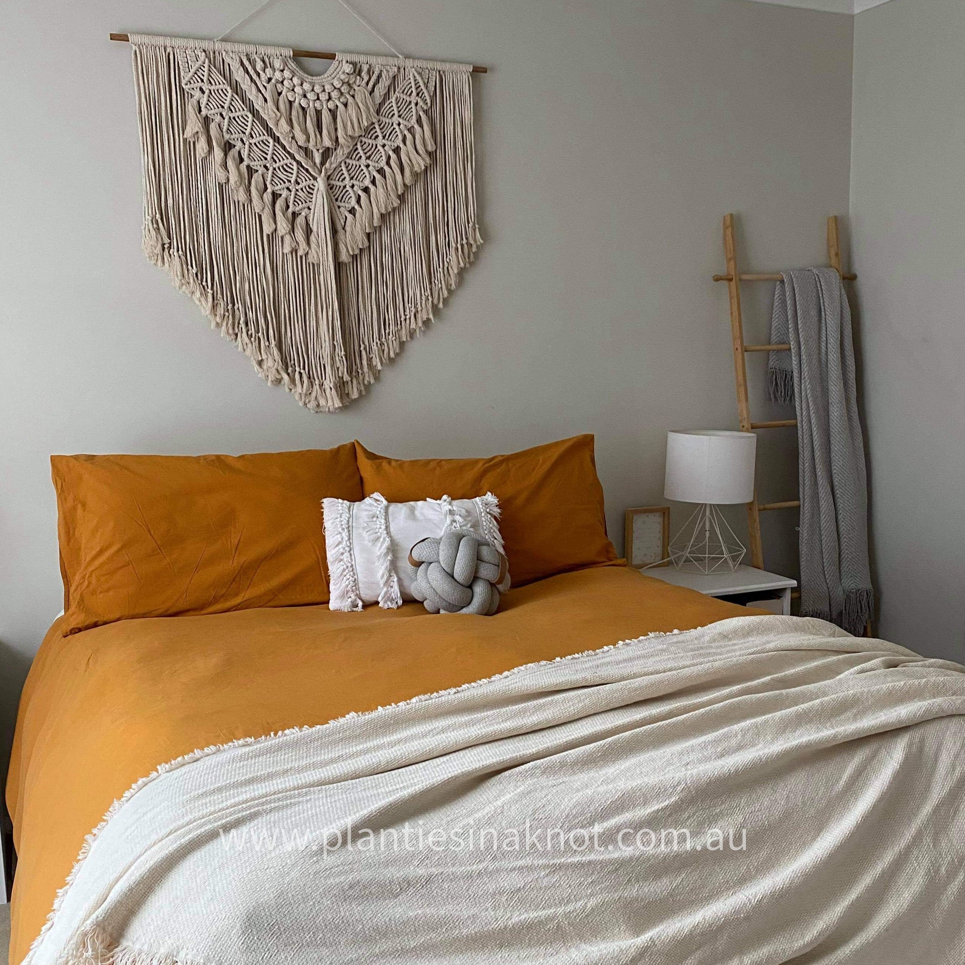 1 metre wide macrame wall hanging. Boho designs. Handmade using 100% recycled cotton. Cotton Colour: Natural. Neutrals. Beige. Beachy