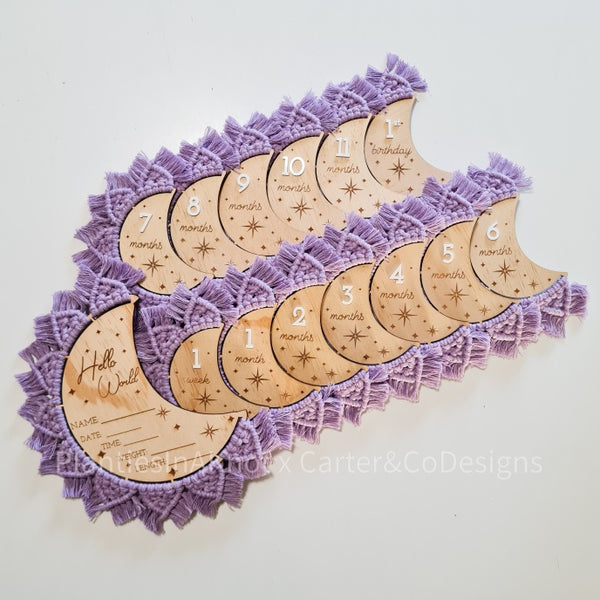 Moon Milestone & Hello World Set - Lilac