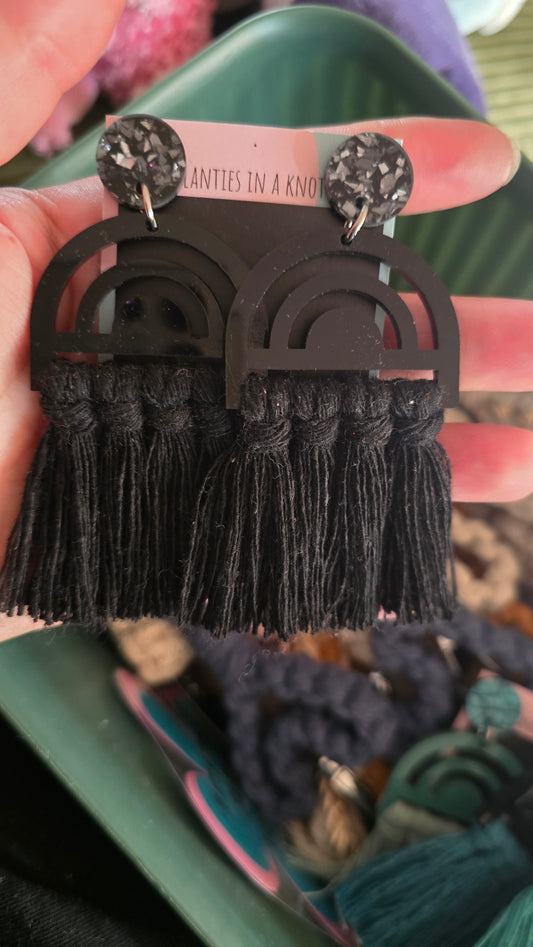 Earrings - Rainbow Black 1