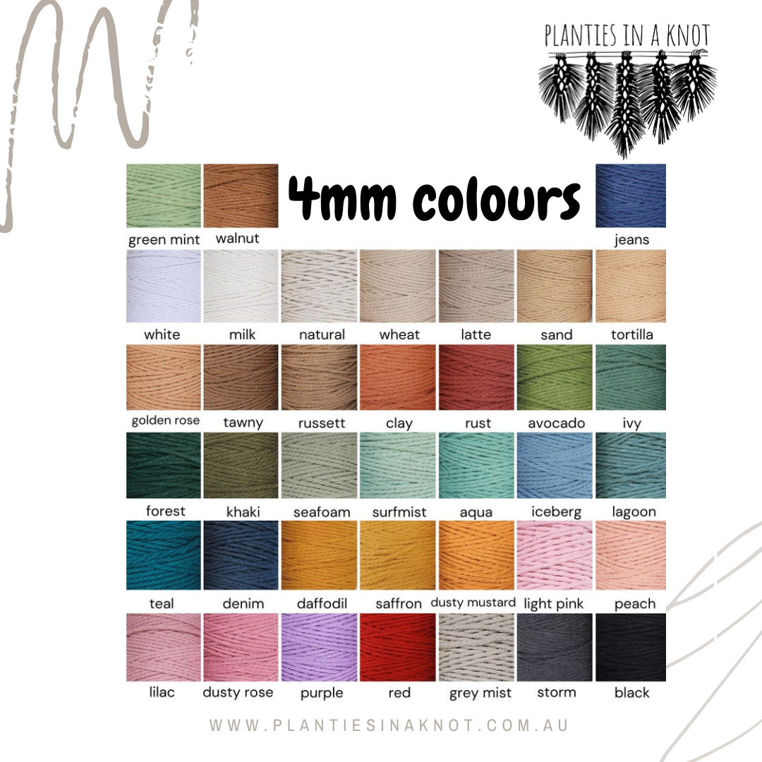 4mm cotton colour range