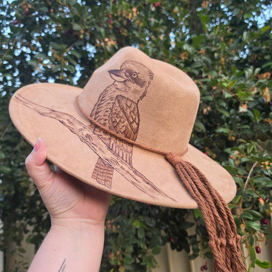 *NEW 018 Brown Kookaburra w/ Gum Leaves