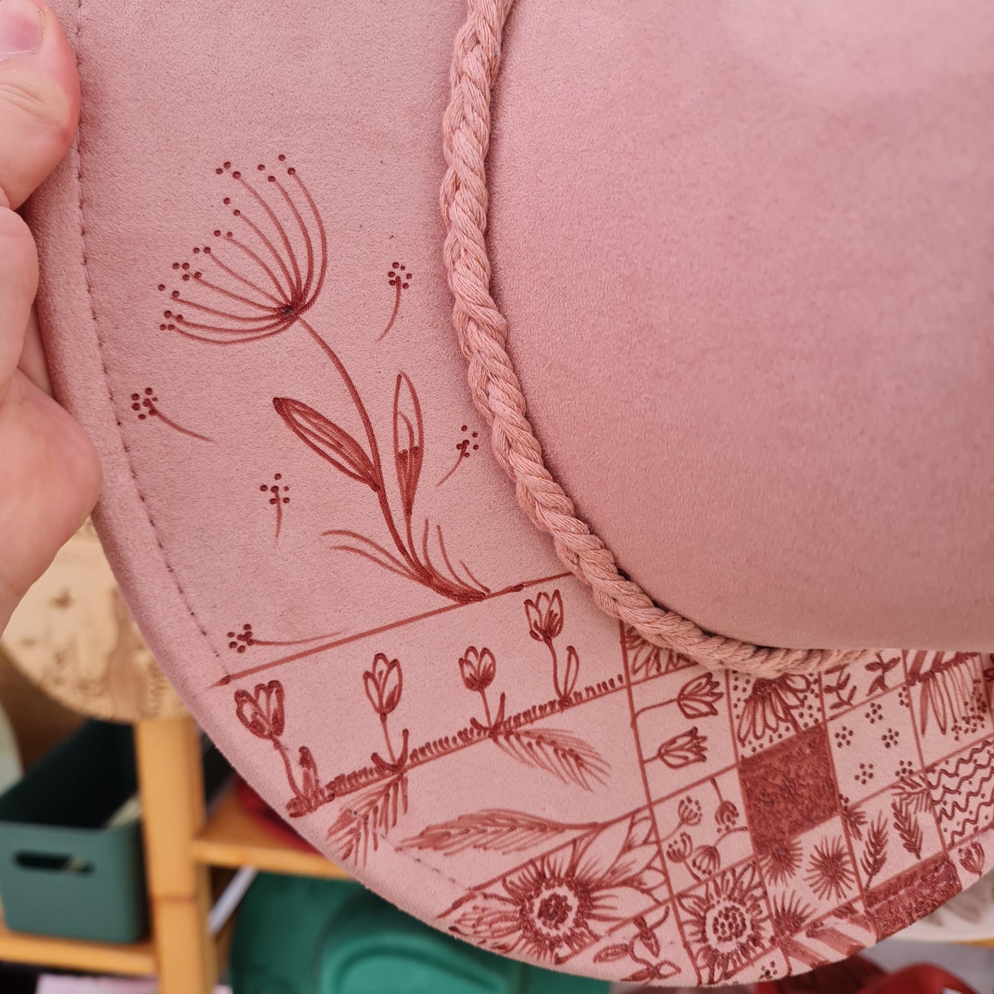 005 Hand Burnt Hat - Blush - First of its kind