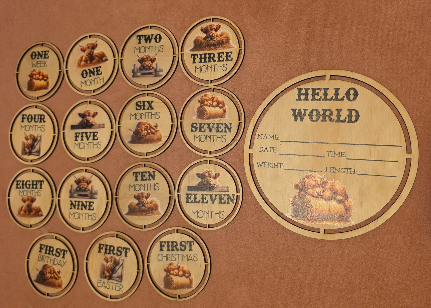 Custom Ashley B - Highland Cows in Round Set