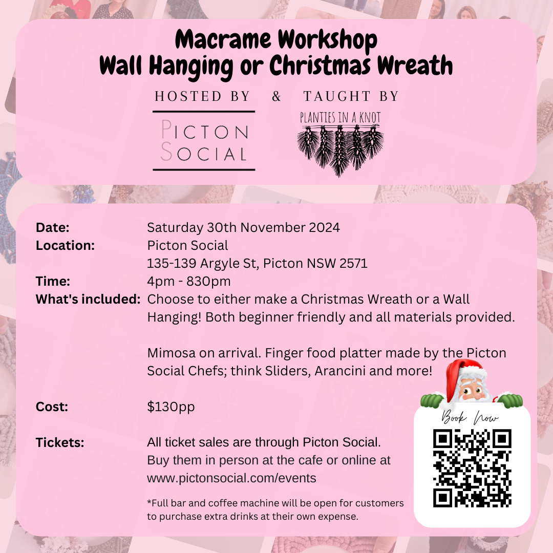 NOV 30th Picton Social - Wreath or Wall Hanging Workshop