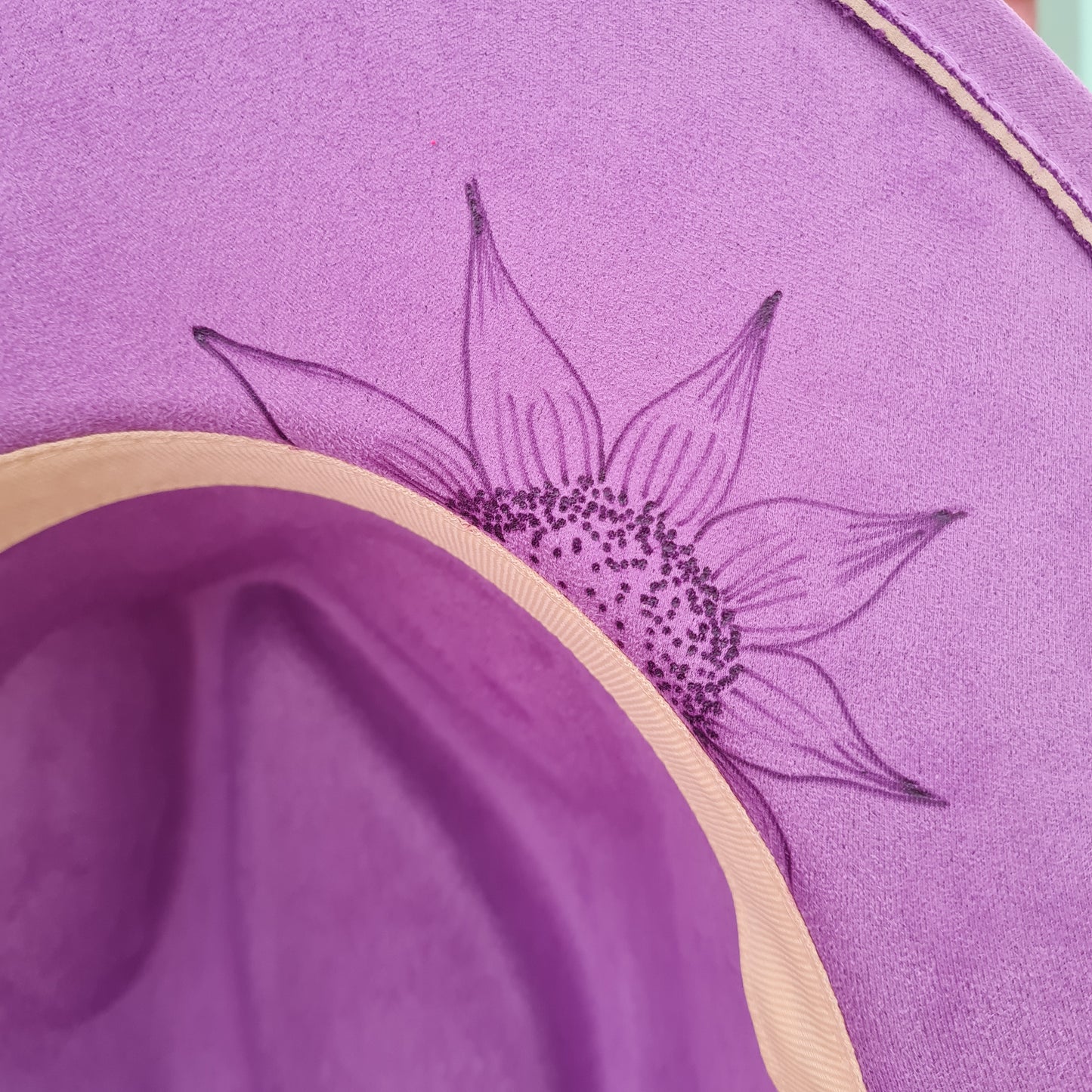 012 hand burnt - Purple Flower dots