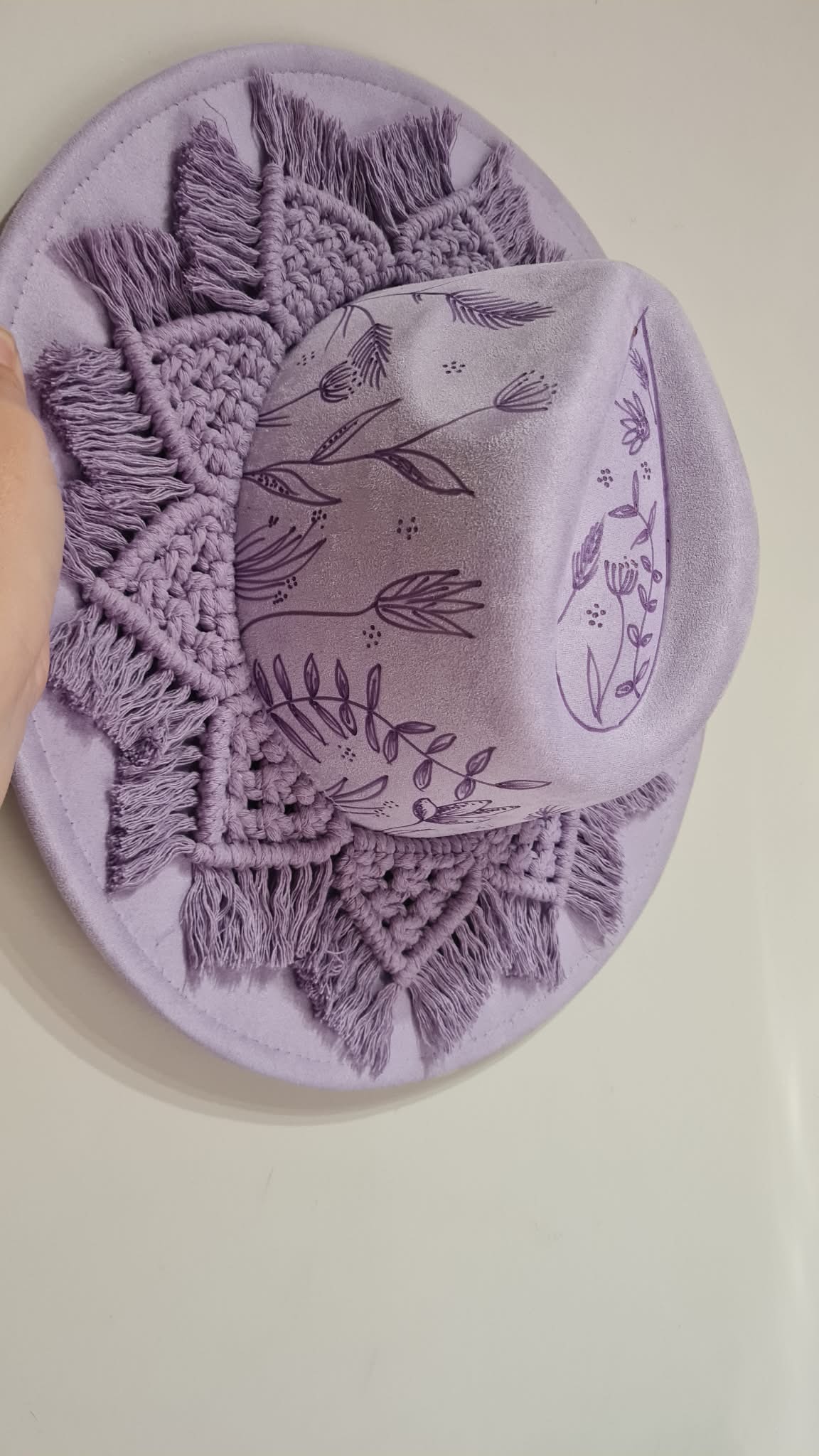 001 Hand Burnt - Purple Flowers - First of its kind